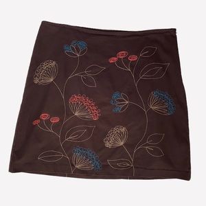 Boden Skirt Brown Embroidered